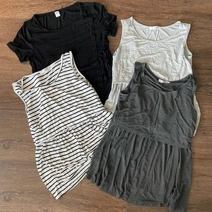 Four pack! Maternity/Nursing/Post-Partum tops! Various brands. Very stretchy.